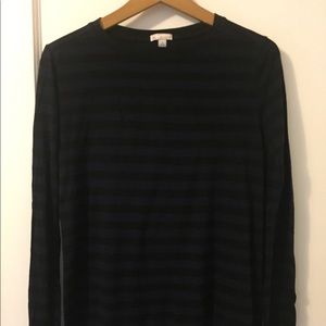Long sleeve stripe crew neck tee